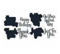 Fustelle in metallo con scritta in lingua inglese "Make Happy Always Forever Always Forever" con lettere dell'alfabeto, per fai da te, album di ritagli, artigianato con carta, auguri