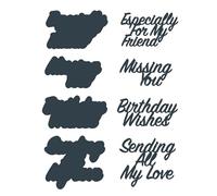 Fustelle in metallo con scritta in lingua inglese "Make Happy Always Forever Always Forever" con lettere dell'alfabeto, per fai da te, album di ritagli, artigianato con carta, auguri