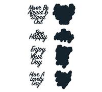 Fustelle in metallo con scritta in lingua inglese "Make Happy Always Forever Always Forever" con lettere dell'alfabeto, per fai da te, album di ritagli, artigianato con carta, auguri