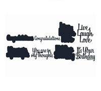 Fustelle in metallo con scritta "Make You are in My Thoughts It's Your BirthdayAlphabets" in metallo, per fai da te, album di ritagli, artigianato con carta, auguri