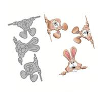 Fustelle in metallo fustellate a forma di coniglio pasquale, in acciaio al carbonio, stencil per biglietti di auguri, scrapbooking, decorazioni pasquali, conigli, fustelle in metallo per biglietti di