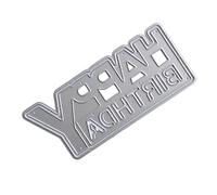 Fustelle in metallo Happy Birthday Die Cut Modelli Stampi Stencil per goffratura Stencil per Album Scrapbooking Decorazione Carta Fustelle in Acciaio al Carbonio Fustelle Buon Compleanno Die Cuts