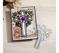 Fustelle in metallo per biglietti di auguri natalizi, motivo floreale, foglia, croce, fiocchi di neve, fiore, foglia, stencil fai da te, album di ritagli, decorazioni in rilievo su carta per