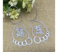 Fustelle per realizzare biglietti, 7,5 x 4,7 cm, fustelle in metallo a forma di piede di bambino, per album di ritagli, decorazioni su carta, biglietti, goffratura