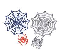 Fustelle per scrapbooking, fai da te, per Halloween, ragnatela, scrapbooking, biglietti, goffratura, colore argento
