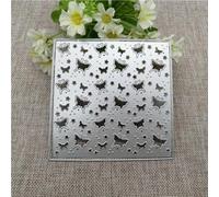 Fustelle quadrate da 12 x 11,9 cm con fondo scavato in metallo, stencil per scrapbooking, goffratura, decorazione artigianale, fustellatura, stile A