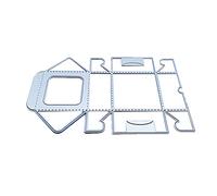 Fustelle quadrate vuote in metallo con cuciture in scatola regalo stencil pieghevoli fatte a mano per custodia strumento goffratura fustellatura ritagli carta modello di carta stampo decorazione