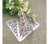 Fustelle triangolari in metallo 3D da 12,9 x 9,2 cm, motivo natalizio, fiori, foglie, album di ritagli, lavori artigianali