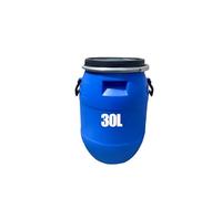 Fusti in plastica Blu Resistenti da 30 a 200 Litri con Coperchio - Contenitori multifunzionali Aperti per Il Trasporto, Adatti per Acqua, Prodotti chimici, Agricoltura e soluzioni di stoccag