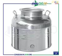 Fustino Contenitore Olio In Acciaio Inox 15/30/50LT Predisposizione Rubinetto