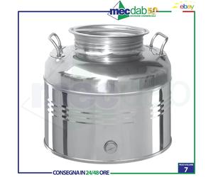 Fustino Contenitore Olio In Acciaio Inox 15/30/50LT Predisposizione Rubinetto