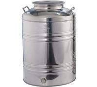 Fusto 50 Litri giara damigiana bidone in Acciaio Inox 18/10 Contenitore per Olio Vino Latte Miele Acqua