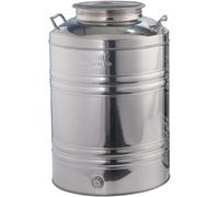 Fusto 50 Litri Tanica Contenitore per Olio Vino Latte Miele Acqua giara damigiana bidone in Acciaio Inox 18/10 predisposto per il rubinetto