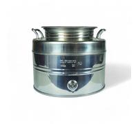 Fusto acciaio inox per olio con maniglie tappo a vite e predisposizione rubinetto