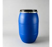 Fusto Alimentare in Plastica con Coperchio e Fascia Metallica, Bidone HDPE Rinforzato per Acqua e Fermentazione, Barile Ermetico a Bocca Larga(120l)