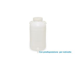 FUSTO BIDONE TANICA PLASTICA PER ALIMENTI LIQUIDI BOCCA LARGA ECOPLAST LT. 25
