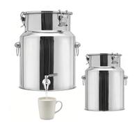 Fusto Birra 5l 10l 15l 20l 30l 50l in Acciaio Inox con Rubinetto, Contenitore per Olio e Liquidi, Bidone Uso Alimentare con Tappo Salvagoccia(With Spigot,5L/1.32Gal)