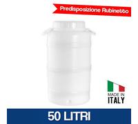 FUSTO CONTENITORE BIDONE BOCCA LARGA ALIMENTI ACQUA VINO LATTE 10 25 50LT 31031V