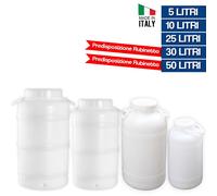 FUSTO CONTENITORE BIDONE BOCCA LARGA ALIMENTI ACQUA VINO LATTE 10 25 50LT 31031V