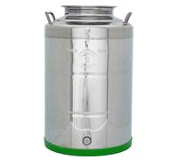FUSTO CONTENITORE OLIO FONDO SALDATO ACCIAIO INOX BOCCA LARGA LT.50