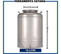 fusto contenitore per olio alimenti vuoto in acciaio inox 15 30 50 100 litri