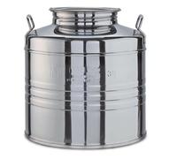 FUSTO CONTENITORE PER OLIO VINO MIELE IN ACCIAIO INOX 18/10 "OLI VARI" - Lt. 30