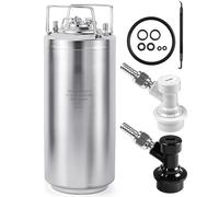 Fusto in acciaio inossidabile con chiusura a sfera da 5 galloni e 19 litri, con raccordi e guarnizioni for coperchio, contenitore for bevande for birra fatta in casa