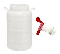 Fusto in Plastica Bianco Bocca Larga 50 Lt con Guarnizione Tappo e Rubinetto Incluso