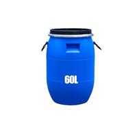 Fusto in plastica Blu Resistente da 60 Litri con Coperchio - Contenitore di Trasporto Aperto di Livello Industriale, Adatto per Lo stoccaggio dell'Acqua, Il Trasporto e l'agricoltura - capac