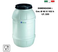 FUSTO IN POLIETILENE PER VINO ACQUA LIQUIDI VARI IDONEO PER ALIMENTI 220 Lt.