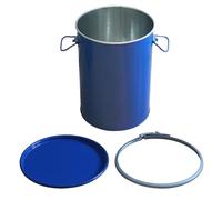 Fusto metallico per secchio di raccolta della polvere fusti per alimenti fermentatore bidoni chiusura ermetica spazzatura fusto in metallico a bocca larga (25L)