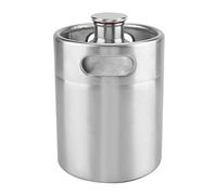 Fusto per birra, mini barile in acciaio inox con coperchio a spirale, può contenere birra, con doppia maniglia, per casa, hotel, campeggio, picnic 2L