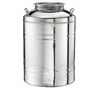 Fusto per olio da 20 litri giara damigiana bidone in acciaio inox 18/10 contenitore vino miele acqua