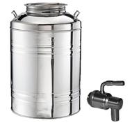 Fusto per olio da 50 litri giara con rubinetto damigiana bidone in acciaio inox 18/10 contenitore vino miele acqua