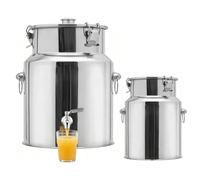 Fusto per Olio in Acciaio Inox 5l 10l 15l 20l 30l 50l, Contenitore Alimentare con Rubinetto e Guarnizione Antiperdita, Bidone Antiruggine per Cucina(With Spigot,9L/2.38Gal)
