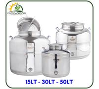 FUSTO PROFESSIONALE SANSONE PER OLIO INOX 304 MANICI RINFORZATI 15-30-50 LT