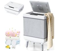 Fusto Scaldasalviette, Secchio Scaldasalviette Pieghevole da 35 Litri | Asciugatore Portatile per Asciugamani ad Aria Calda, Scatola Aromaterapia, Riscaldamento Regolabile, Timer, Bagno, Spa