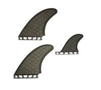 FUT MR-X Large Twin + Stabilizzatore Fibra di vetro Performance Core Tri Fin Tavola da surf Pinne 3 pezzi Set per Paddleboard(Dark Grey)