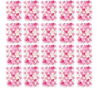 Futchoy 20 pannelli di fiori artificiali, 60 x 40 cm, in seta, per giardino, balcone, strada, matrimonio, decorazione fai da te (champagne + rosa)
