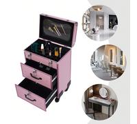 Futchoy Cosmetic Case con 2 cassetti Trolley Make-up Case Rolling Case Multi Case DescrivereQuesta è una scatola per il trucco multistrato mobile appositamente progettata per truccatori professionisti