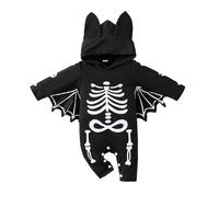 FUTERLY Costume Pipistrello Neonato, Costume Halloween Neonato, Vestito Halloween Neonatos, Vestito Halloweens Neonati, Pagliaccetto Neonati Halloweens, Costumes Scheletro Neonatos 0-3 Mesi
