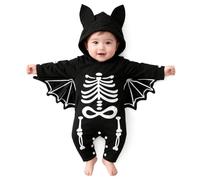 FUTERLY Costume Pipistrello Neonato, Vestito Halloween Neonato, Costume Halloween Neonati, Vestito Pipistrello Neonati, Tutina Halloweens Neonati, Body Halloweens Neonata 6-9 Mesi