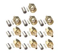 Futheda 10 connettori coassiali SMA maschio a crimpare per saldatura RF spina in rame placcato oro adattatore dritto compatibile con RG174 RG316 RG188 RG188A LMR100 Jumper Cable LTE Walkie Talkie