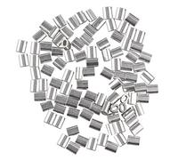 Futheda 100 pz 1.0 mm cavo fune metallica maniche alluminio ovale a forma di clip di piegatura anellini argentato