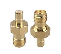 Futheda - 2 adattatori coassiali SMA femmina a SMB maschio SMA a SMB RF connettore coassiale compatibile con router Wi-Fi, ricetrasmettitore radio, dispositivo LAN wireless, antenna esterna GPS,