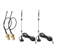 Futheda 2 Pezzi Antenna WiFi 2.4GHz 5GHz 5.8GHz 12dBi Bibanda MIMO Maschio RP-SMA Base Magnetica＋Cavo da U.FL IPX MHF1 a RP-SMA Femmina 15cm per Scheda di Rete PCI Express PCIE Mini Wireless