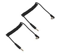 Futheda 2 pezzi Cavo di prolunga con connettore jack da 3,5 mm a maschio, per sincronizzazione PC, cavo a spirale da 12", con chiusura a vite, compatibile con fotocamere DSLR