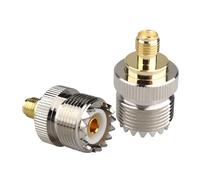 Futheda 2 pezzi SMA femmina a UHF PL-259 femmina SMA a PL259 adattatore SO239 maschio a SMA maschio convertitore SMA spina coassiale compatibile con antenna radio CB SO239 maschio a SMA maschio