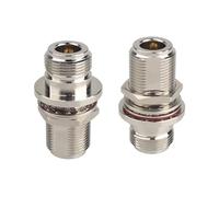 Futheda 2PCS N Femmina a N Femmina Connettore RF Cavo Coassiale Adattatore Paratia Compatibile con Walkie Alkie Wi-Fi Prosciutto Radio Broadcast Antenna Estensione Telefono Segnale Booster 4G LTE
