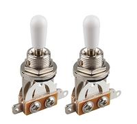 Futheda 2PCS pomello bianco 3 modi per chitarra corti lisci selettore pickup interruttore per chitarra elettrica, crema punta